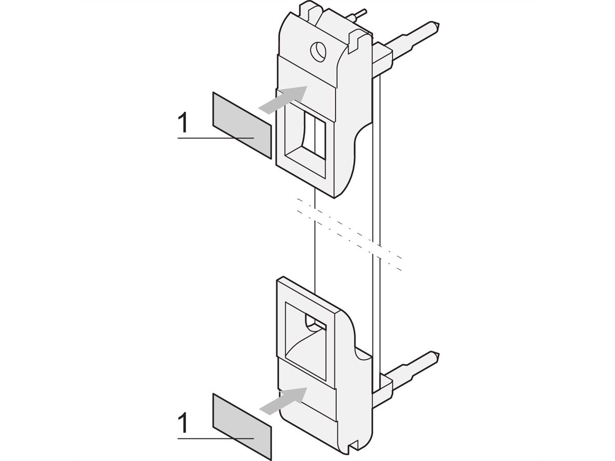 SCHROFF Plug-In Unit Bande d'étiquettes pour poignée IEL, IET, feuille avec 210 pièces, 19 x 9,5 mm