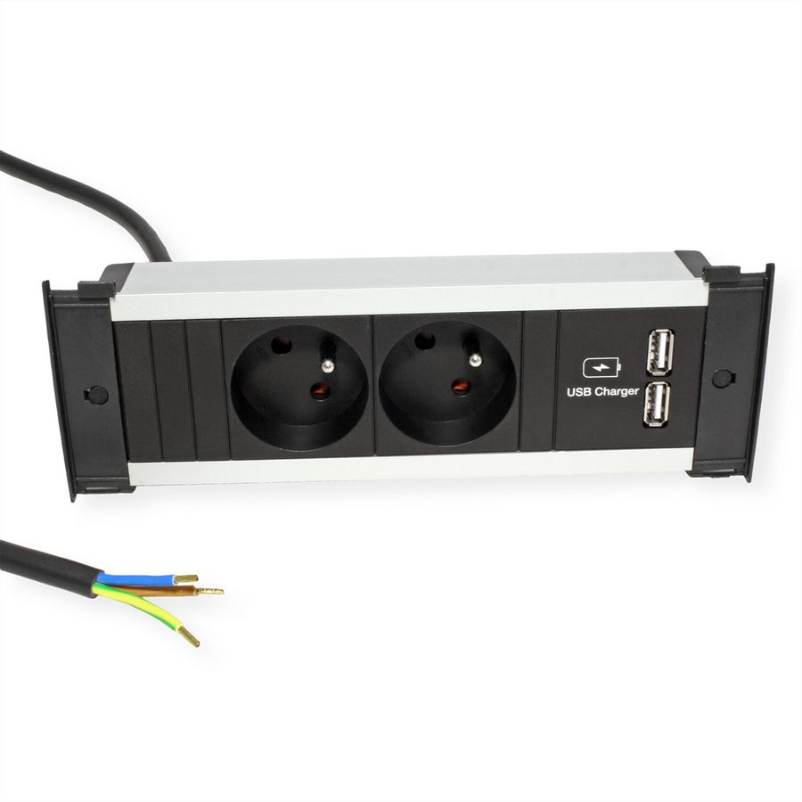 BACHMANN KAPSA S 2xUTE 1xUSB courant 2,0m CEE7/7