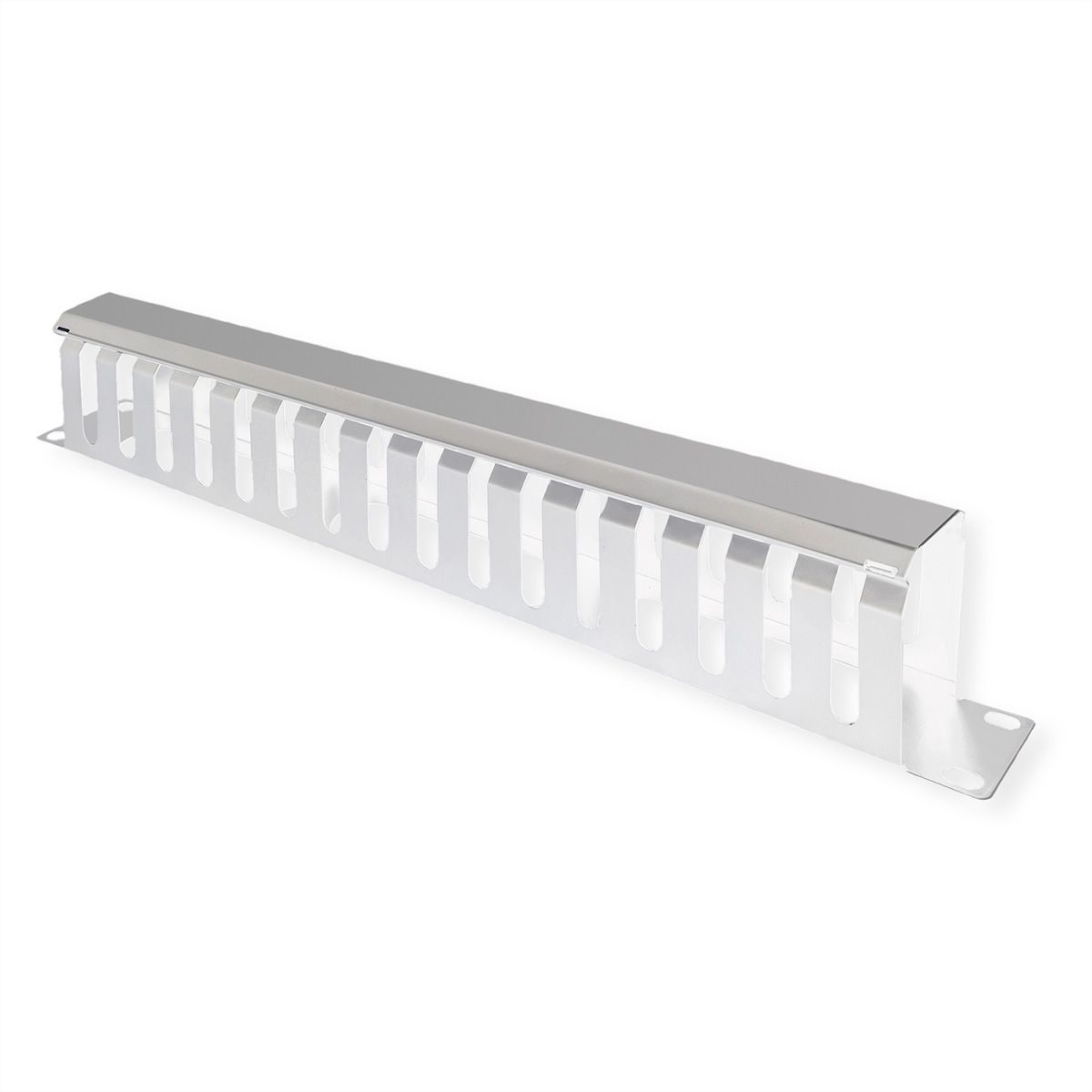 VALUE Plaque 19", 1 UH avec canal de rangement 40 x 80 mm, gris