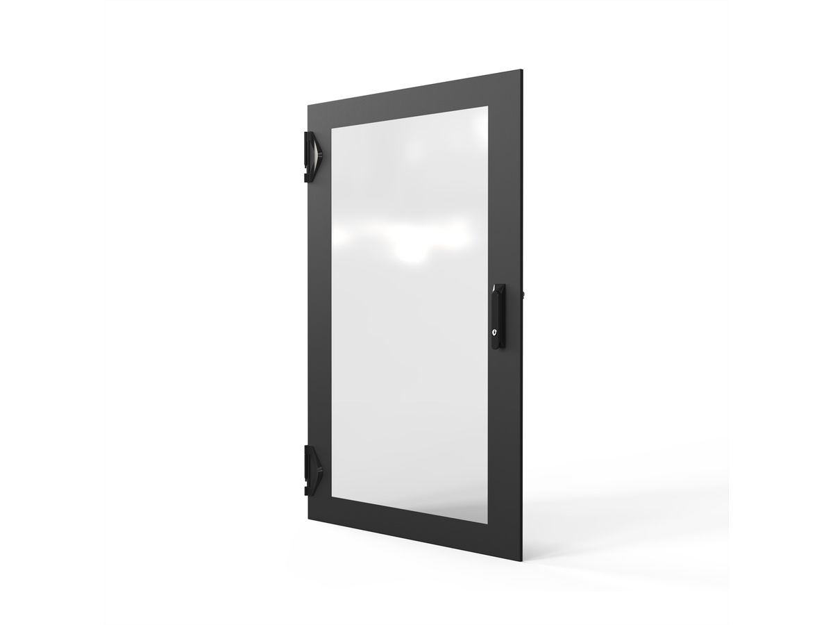 SCHROFF Porte 1200H 800L verre IP20 fermeture 1 point RAL7021