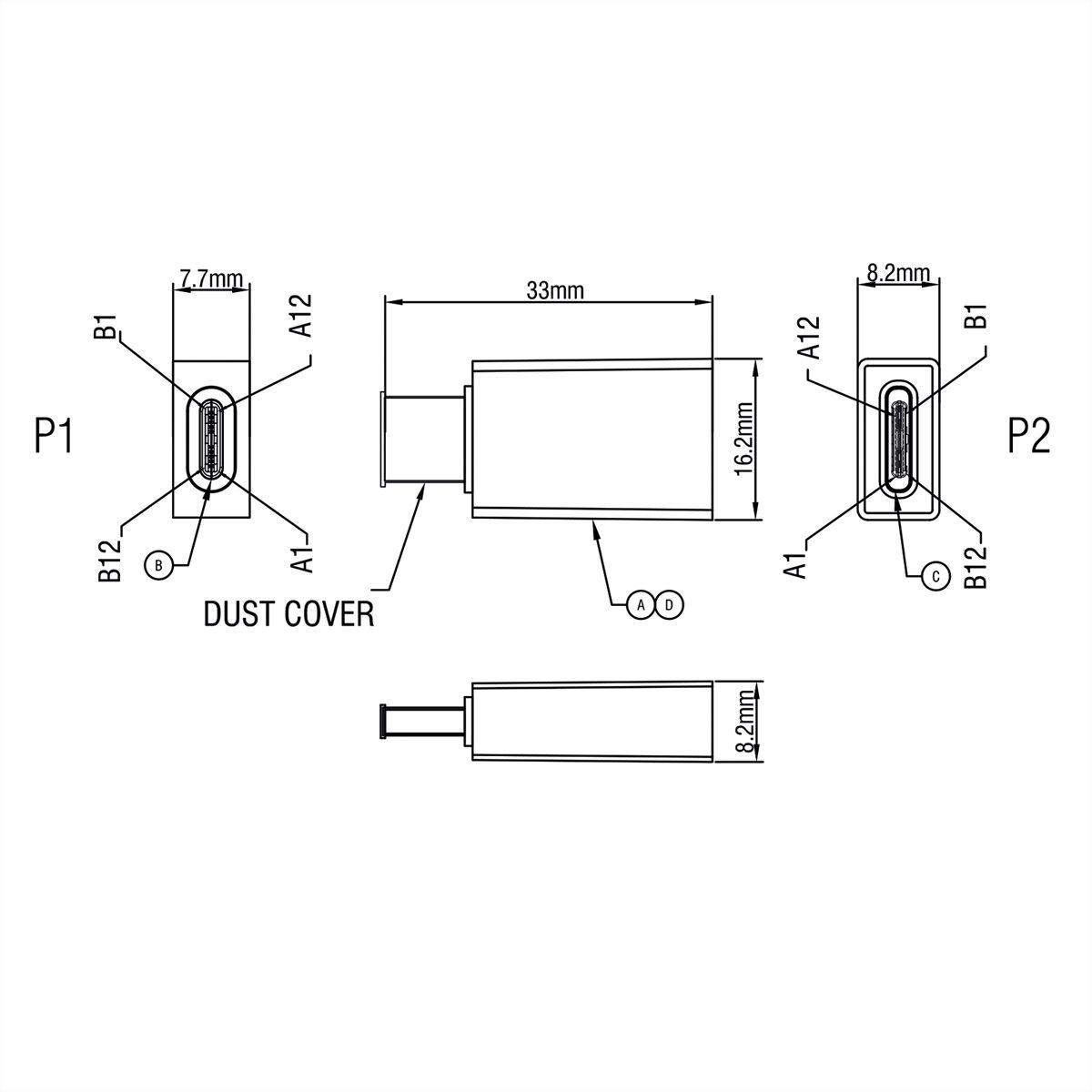 ROLINE Protecteur de données USB, type C-C