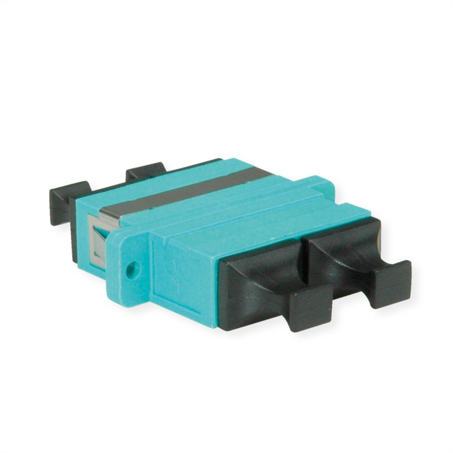 TELEGÄRTNER  Coupleur SC Duplex, Multimode, Manchon en céramique, boîtier en plastique, turquoise