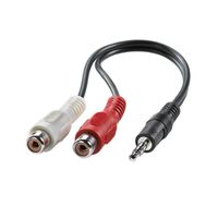 VALUE Câble 3,5mm / 2x RCA F, noir, 0,2 m