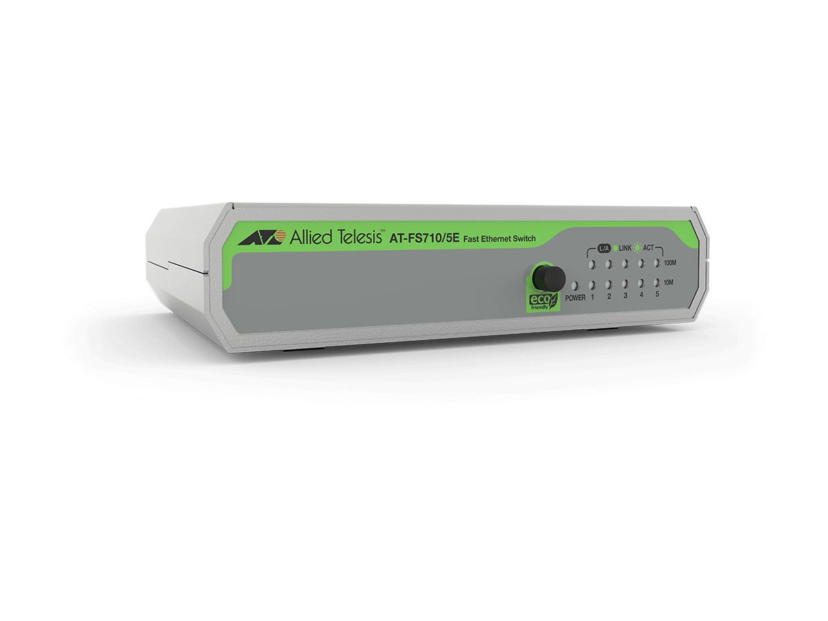 Allied Telesis FS710/5E Non-géré Fast Ethernet (10/100) Vert, Gris