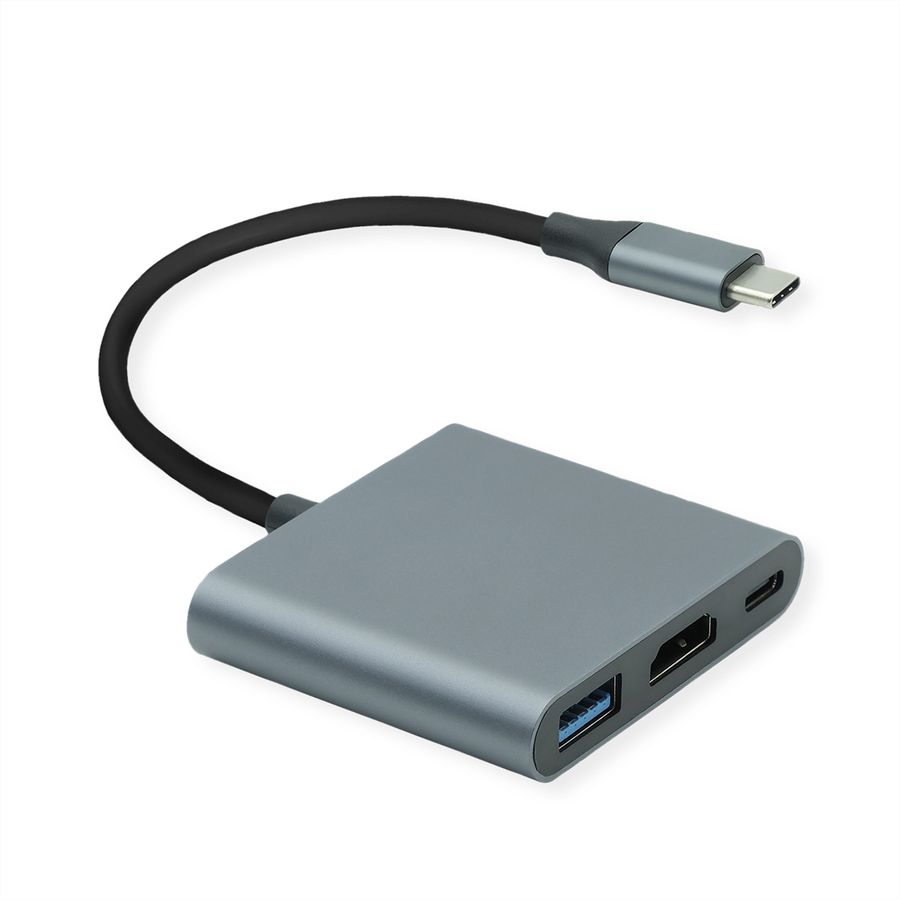 ROLINE Adaptateur USB Type C - HDMI , USB 3.2 Gen 1 A + Type C (Power Delivery)