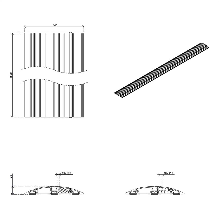 DATAFLEX Addit protège-câbles, droit 422, argent, 150 cm