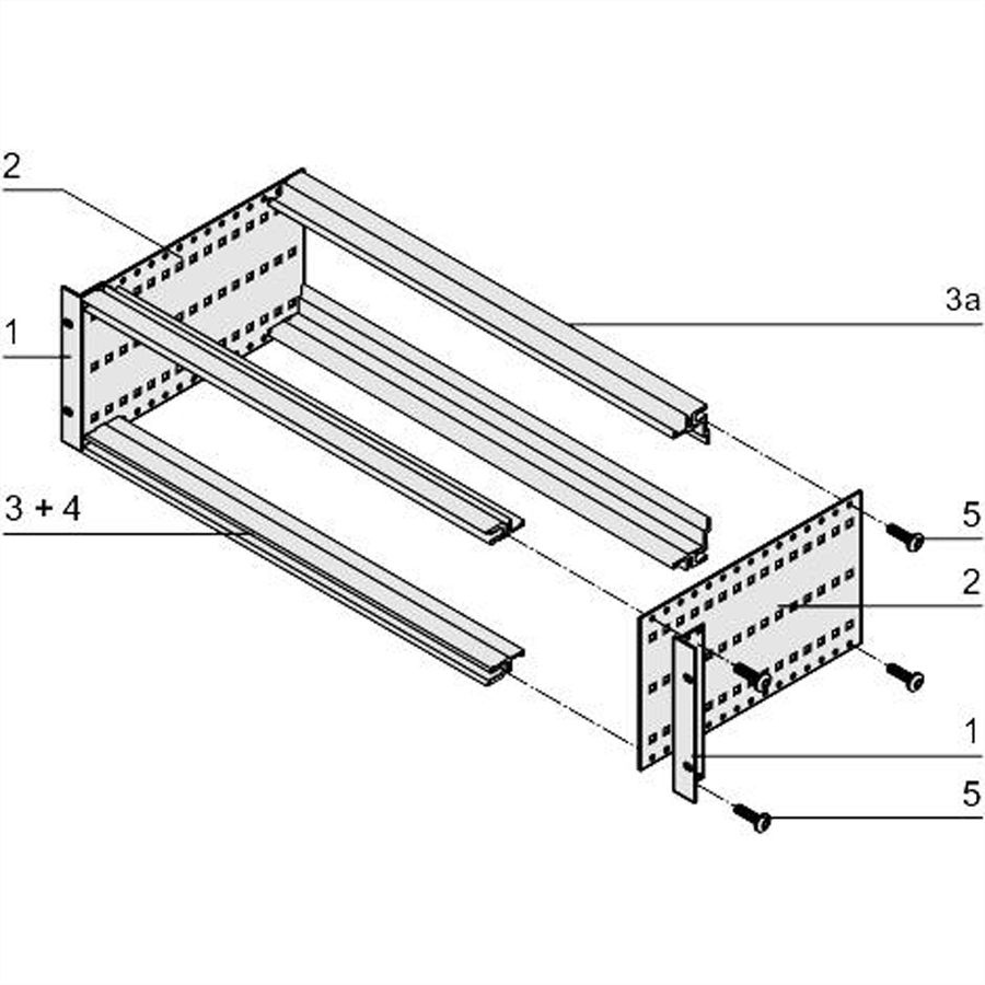 SCHROFF EuropacPRO 19" Kit sous-rack pour connecteur DIN, blindage Retrofit, 3 U, 235 mm
