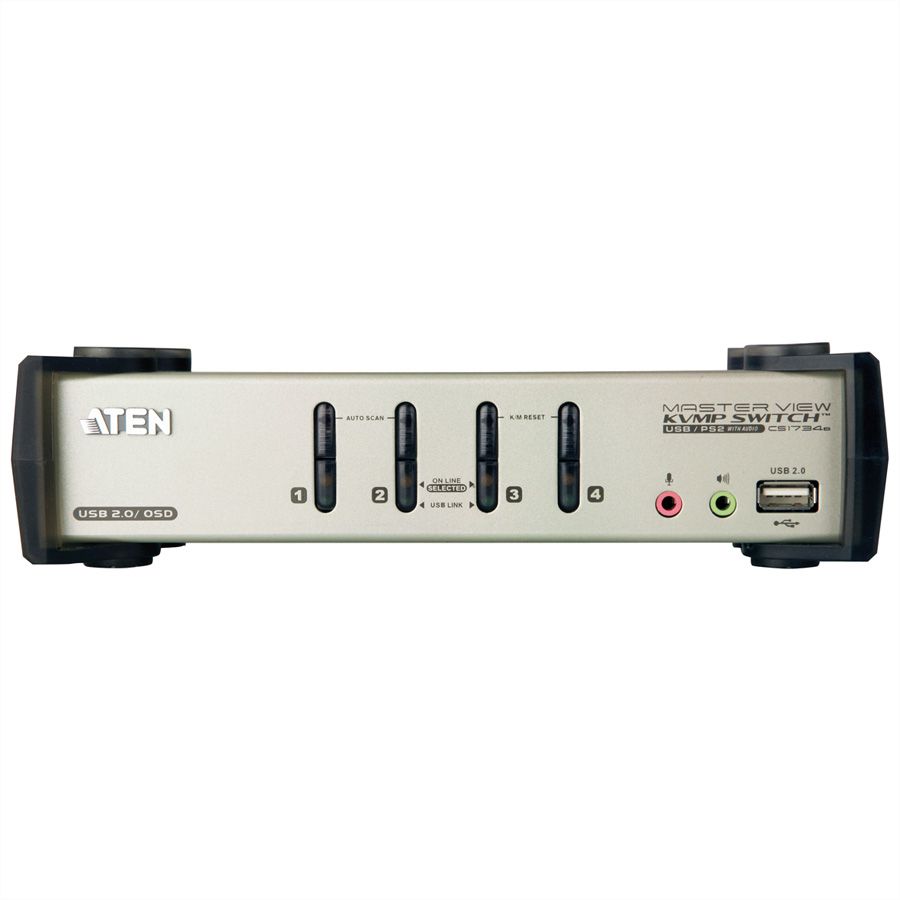 ATEN CS1734B Switch KVM VGA, PS/2-USB, Audio, Hub USB, 4 ports