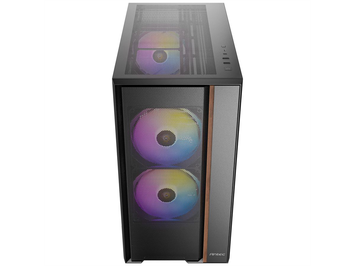 ANTEC FLUX Rear ATX/Micro-ATX/ITX Boîtier PC Midi Tower, noir