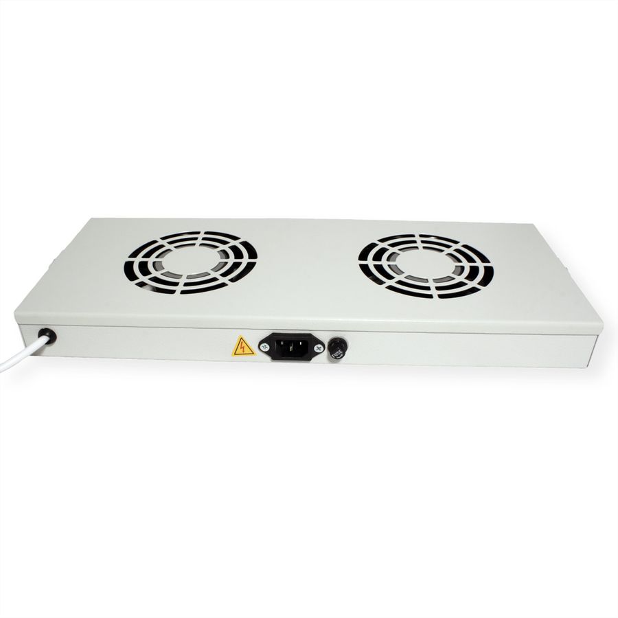 ROLINE 19" Unité de ventilation, 2 ventilateurs, Thermostat gris