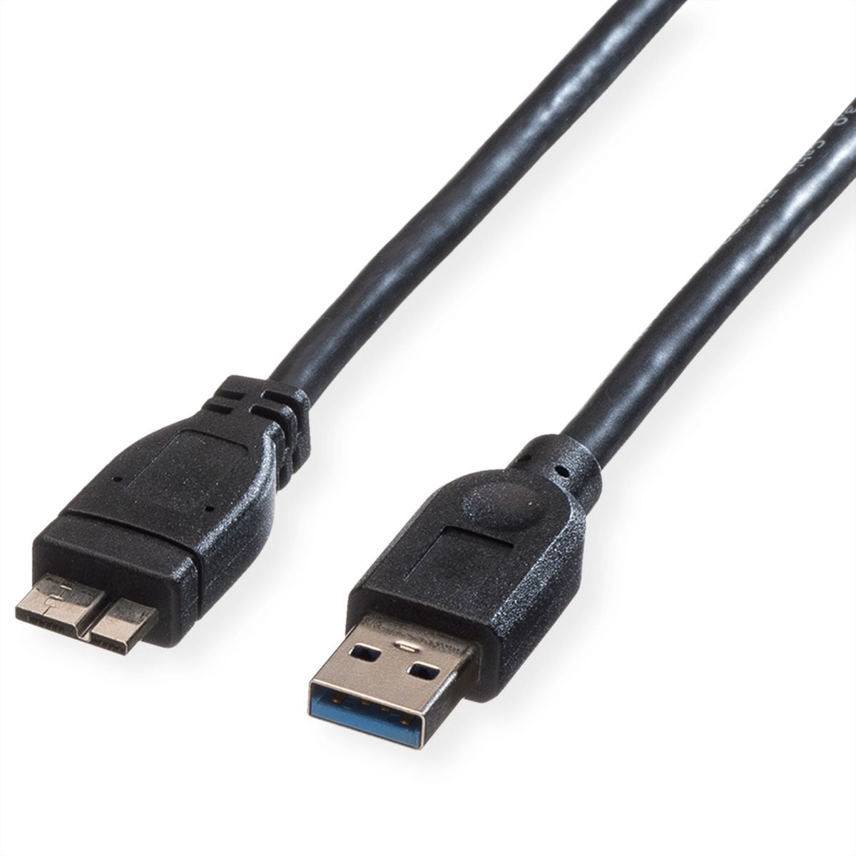 ROLINE Câble USB 3.2 Gen 1, A M - Micro A M, noir, 0,8 m