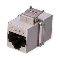 VALUE Coupleur Keystone RJ45, Cat.6A (Classe EA), blindé, court, argent