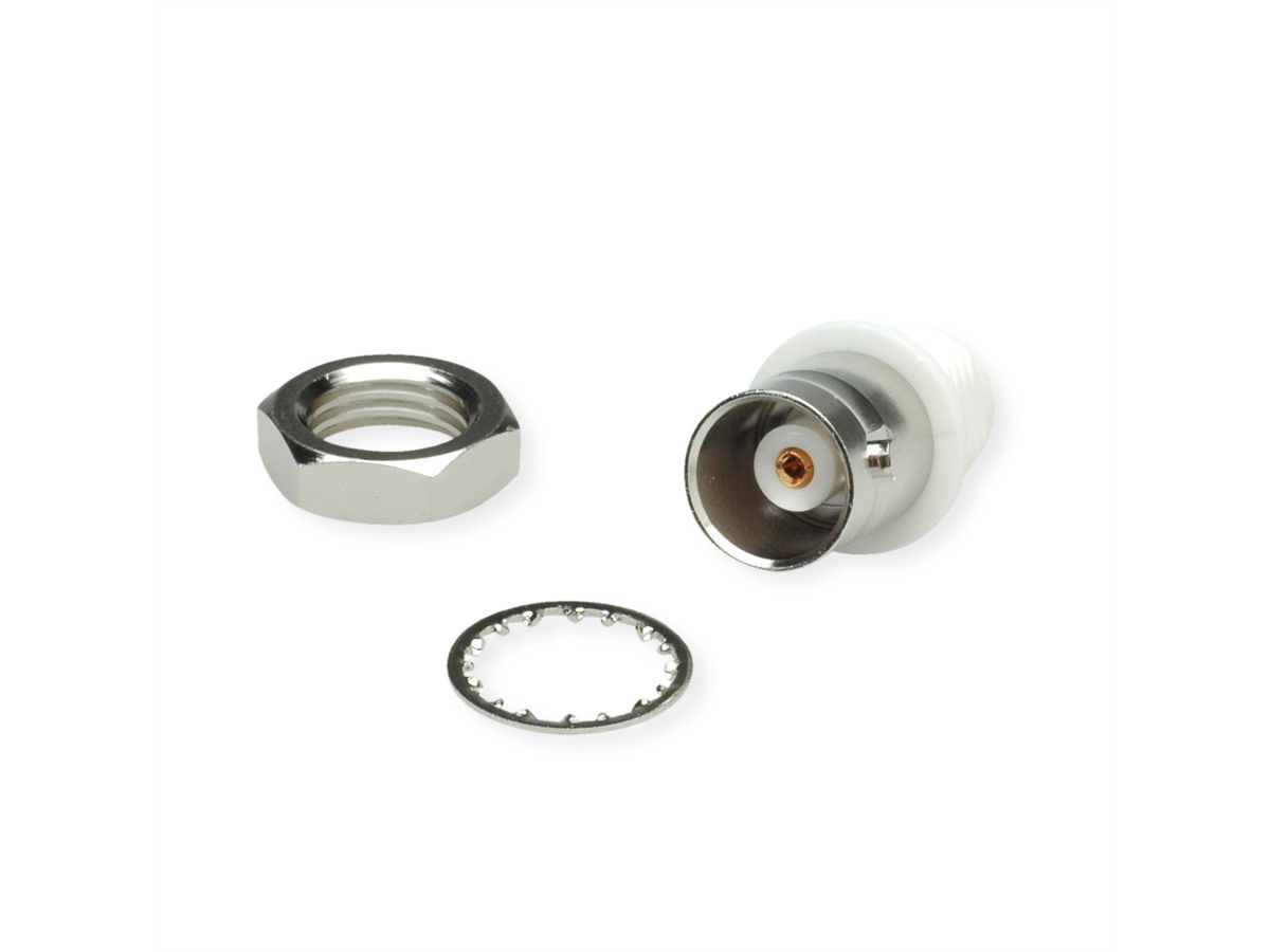 TELEGÄRTNER Prise BNC encastrée 50 Ohms avec bride isolante blanche