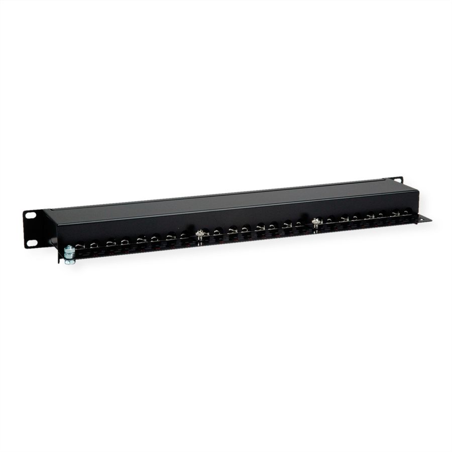 ROLINE Panneau de brassage 19", 1 UH, 24x RJ45, Cat.5e (Classe D), noir