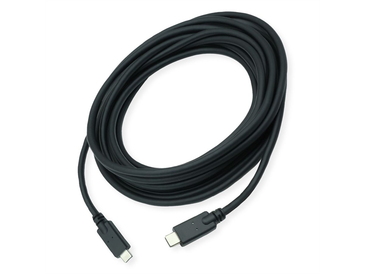 ROLINE Câble compatible USB 3.2 Gen2, avec PD (Power Delivery), avec Emark, C-C, M/M, noir, 3 m