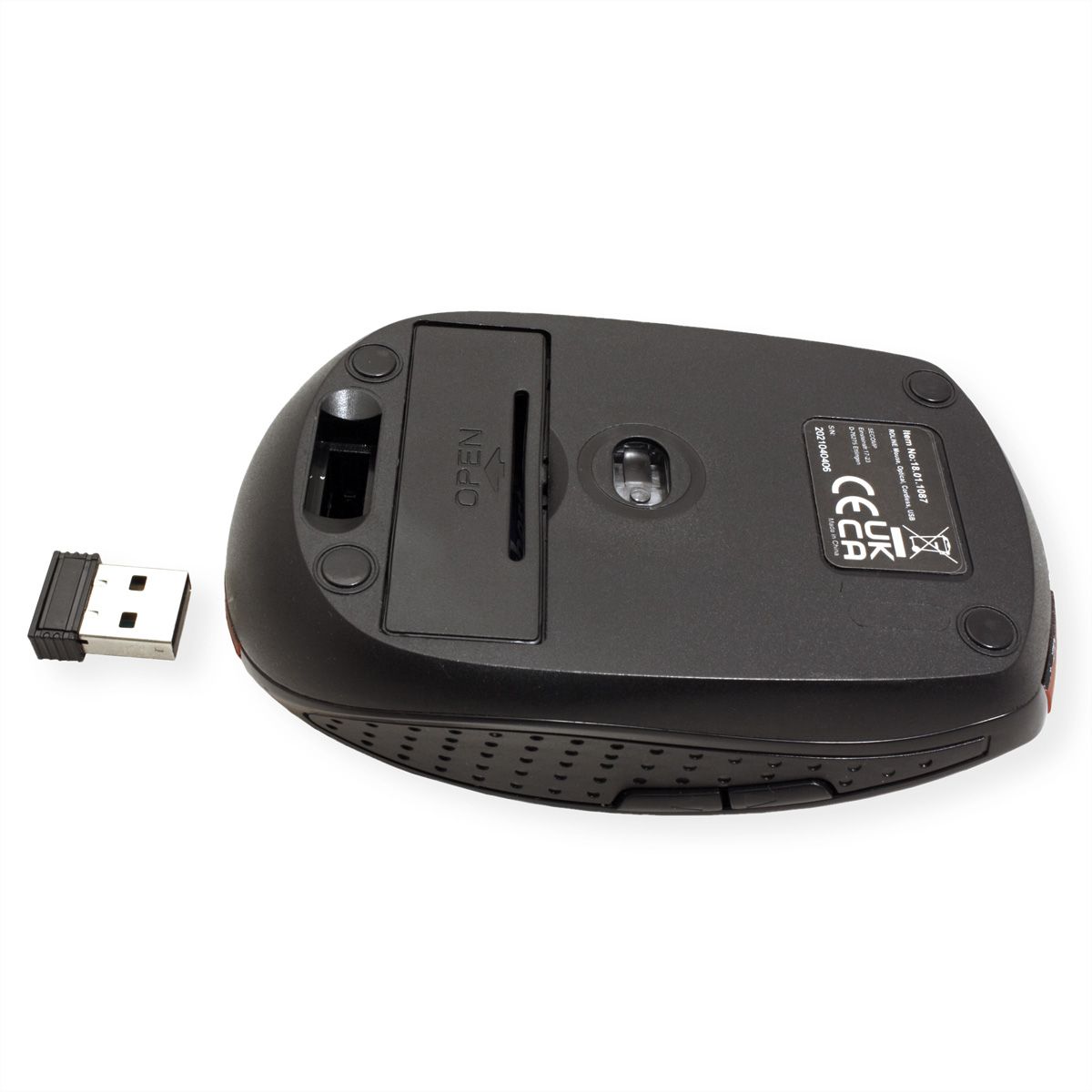 ROLINE Souris optique USB sans fil, rouge/noir