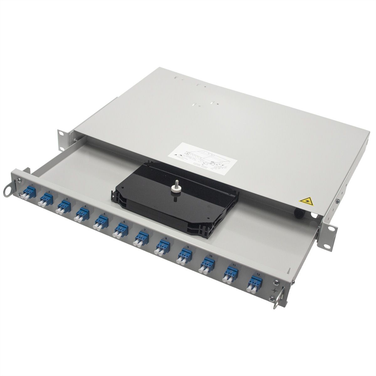TELEGÄRTNER Panneau de brassage FO 19" PROFI V 1U, 12xLC-Duplex turquoise
