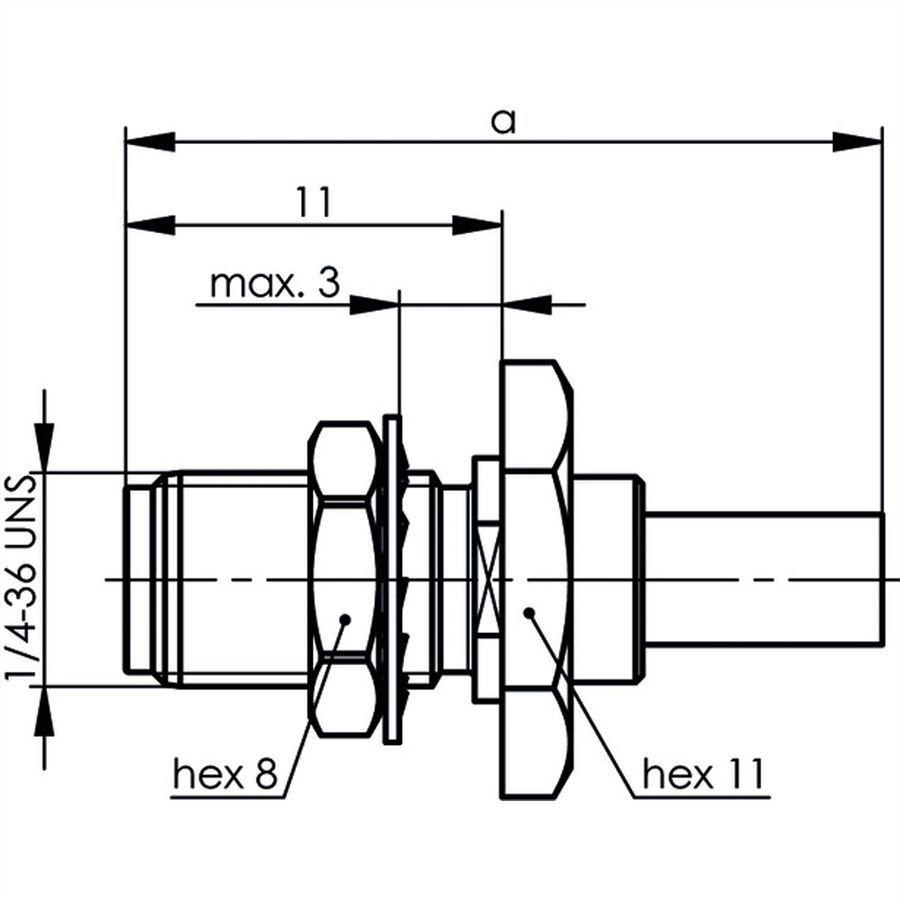 TELEGÄRTNER Prise de câble SMA pour RG-316/U plaquée or