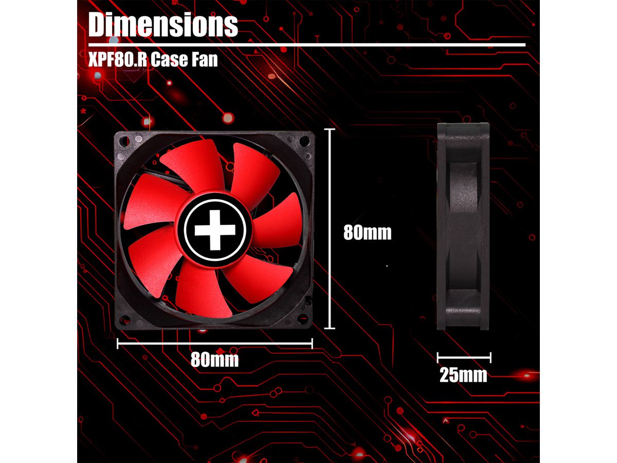 Xilence XPF80.R 80mm Performance Ventilateur de boîtier, 3PIN