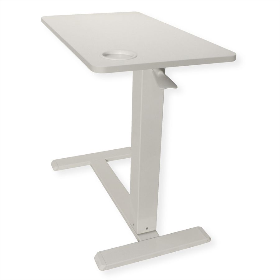 ROLINE Table d'appoint à vérin à gaz, réglable en hauteur, blanc