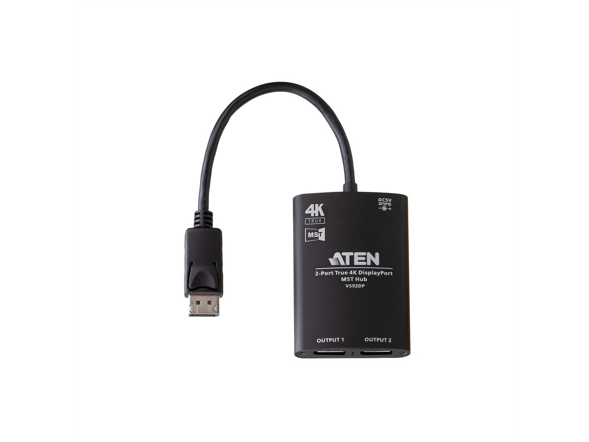 ATEN VS192DP Splitter DisplayPort 4K à 2 ports avec hub MST