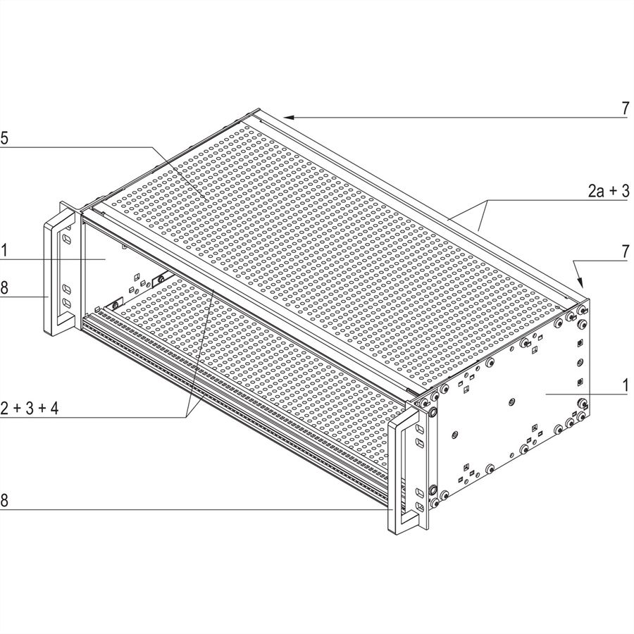 SCHROFF EuropacPRO 19" Kit de bacs à cartes pour le ferroviaire, blindé, EN 50155, 3 U, 84 CV, 235 mm