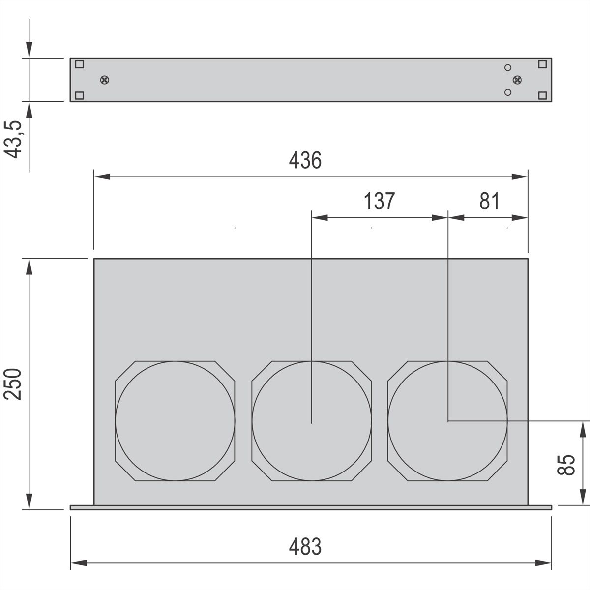 Unité de ventilation 19'' SCHROFF, 1 U, contrôle et surveillance de la vitesse, 3 ventilateurs, 230 VAC