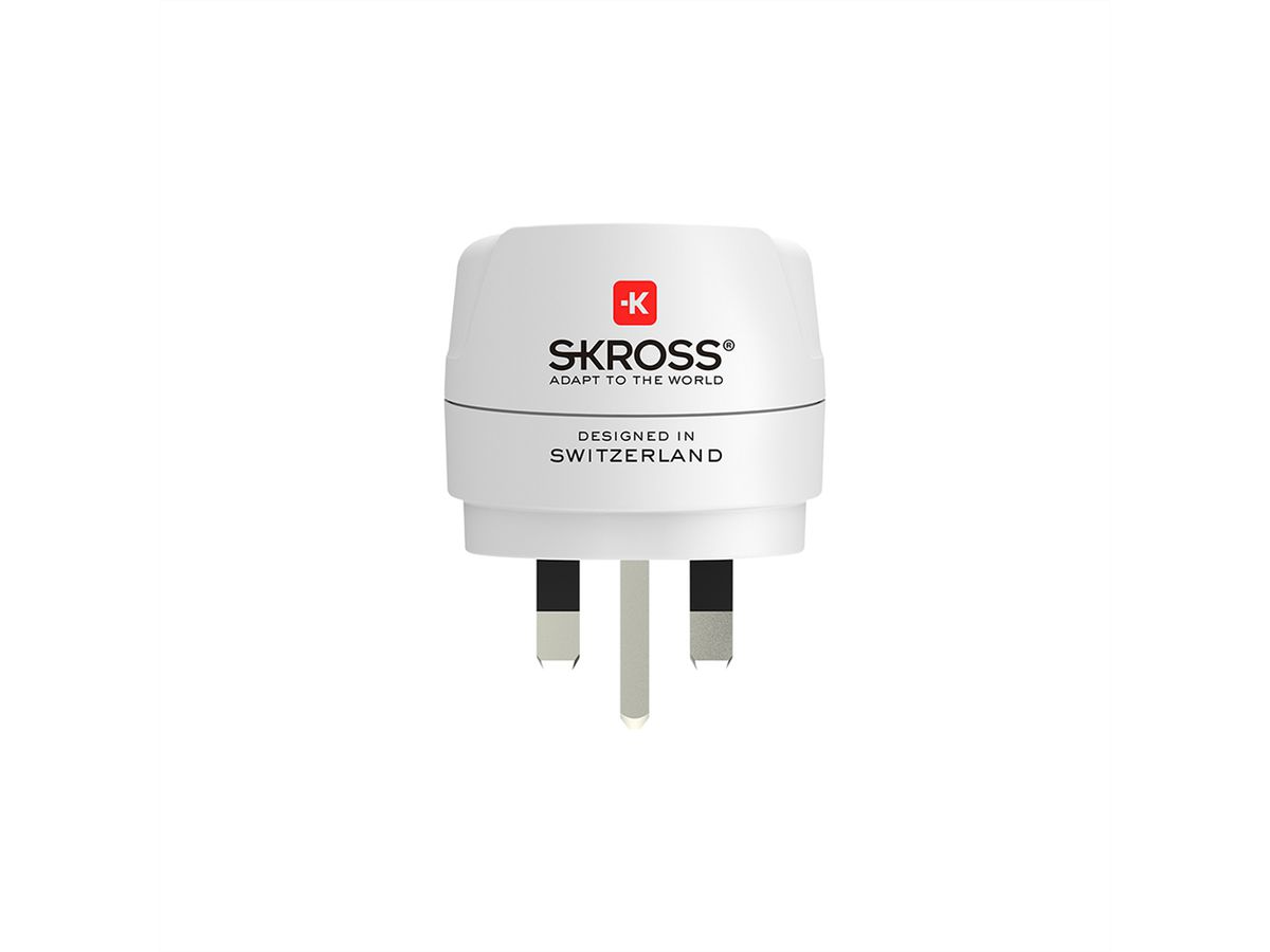 SKROSS Adaptateur de voyage Europe vers Royaume-Uni, pour appareils à 2 et 3 pôles