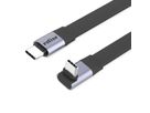 ROLINE Câble USB4 2.0 plat, C–C, M/M, un côté coudé à 270°, 8K UHD-2, 80Gbit/s, 240W, noir, 0,8 m