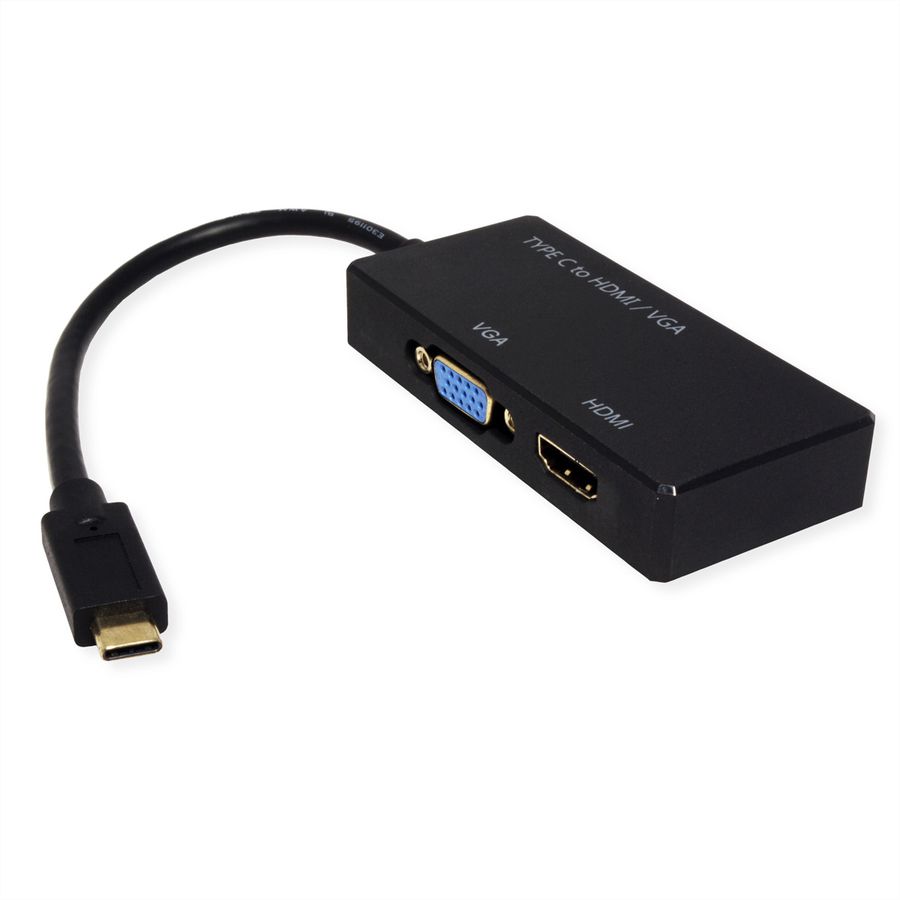 VALUE Adaptateur USB 3.2 Gen 2 type C - VGA + HDMI