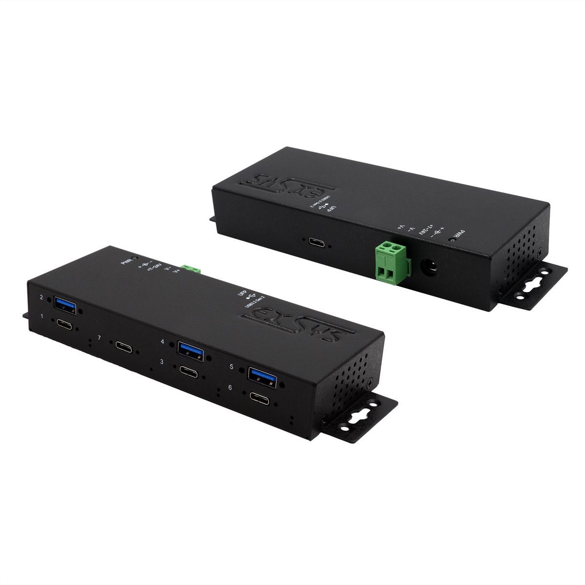 EXSYS EX-1237HMVS Hub USB 3.2 Gen2 à 7 ports, avec 4 x USB-C et 3 x USB-A