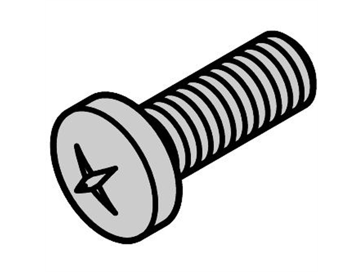 Vis à tête cylindrique de SCHROFF, Pozidrive, M6x16, acier, zingué, 100 pièces