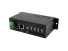 EXSYS EX-6003HMVS Serveur de périphériques 4x USB 2.0, entrée 9V-24V DC, boîtier métallique