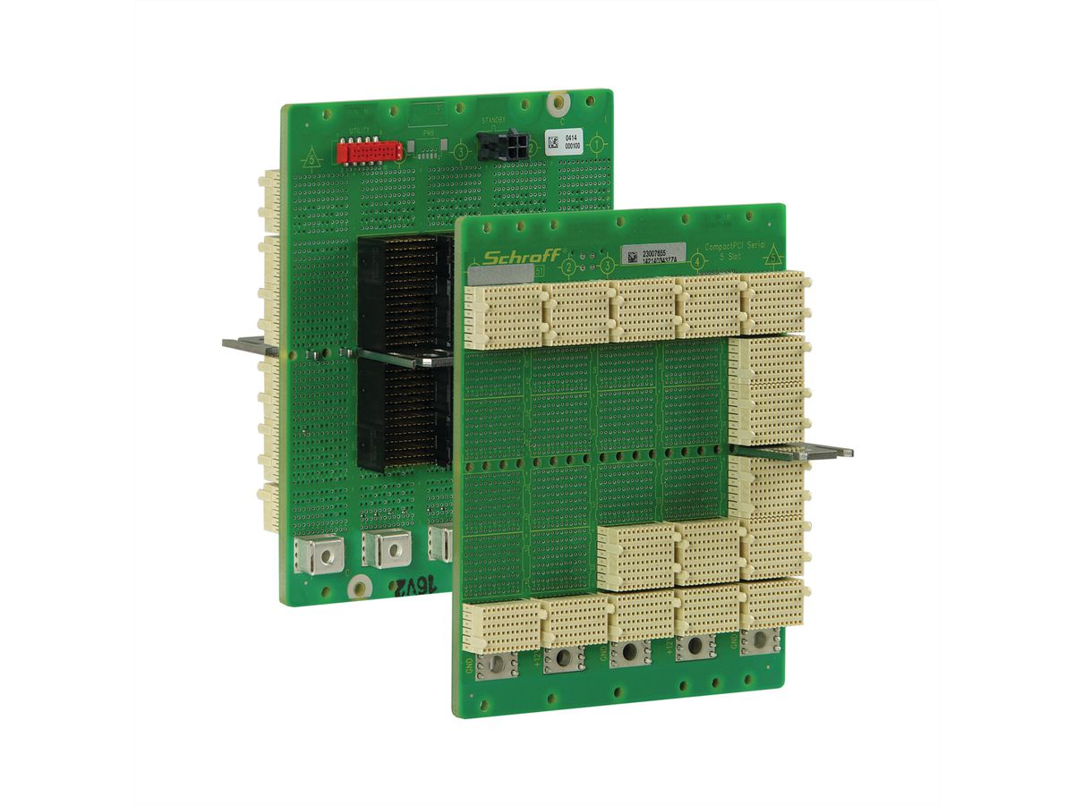 Carte-mère série CPCI SCHROFF, 3 U, 5 slots, System Slot Right, Full-Mesh, sans RIO