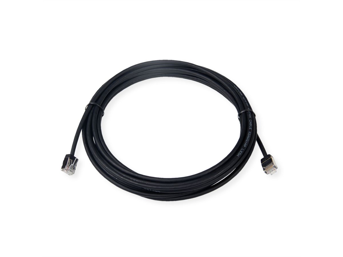 ROLINE Cordon DataCenter U/FTP Cat.6A (Classe EA), LSOH, slim, pour chemins très courts, noir, 2 m