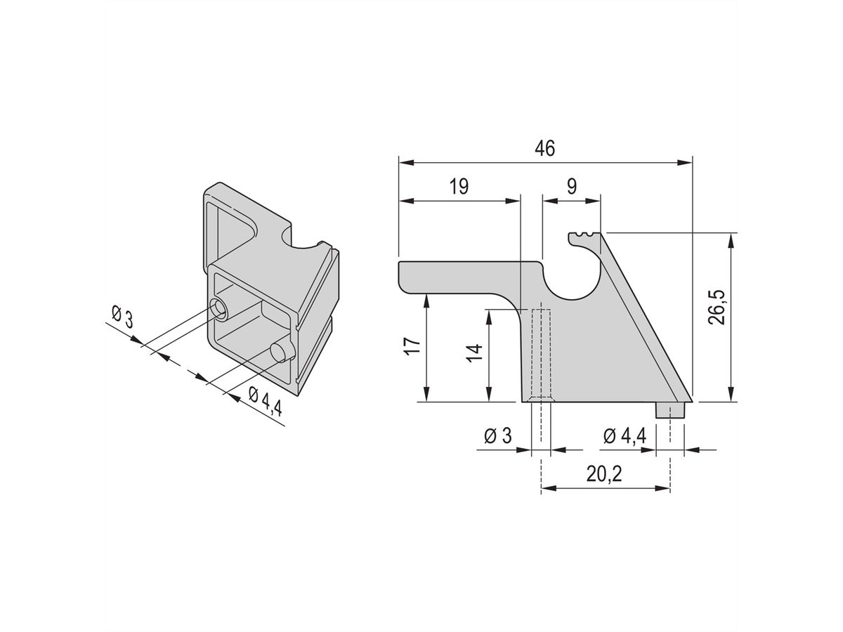 SCHROFF Support de câble pour mallettes