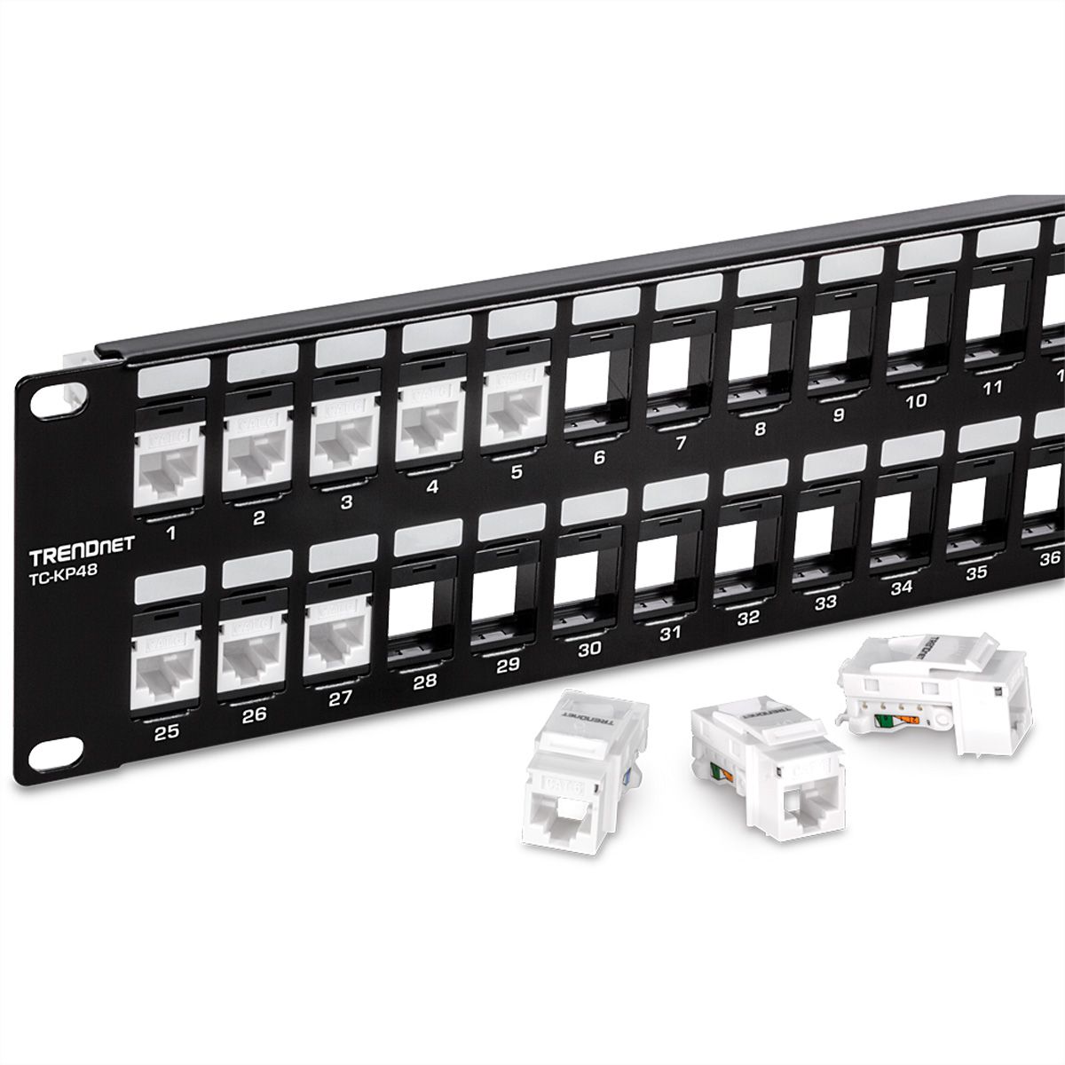 TRENDnet TC-KP48 Tableau de connexion HD 2U Keystone vierge à 48 ports