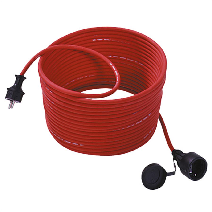 BACHMANN AC230V Câble prolongateur, blanc, prises type 2P+T allemand, 15 m