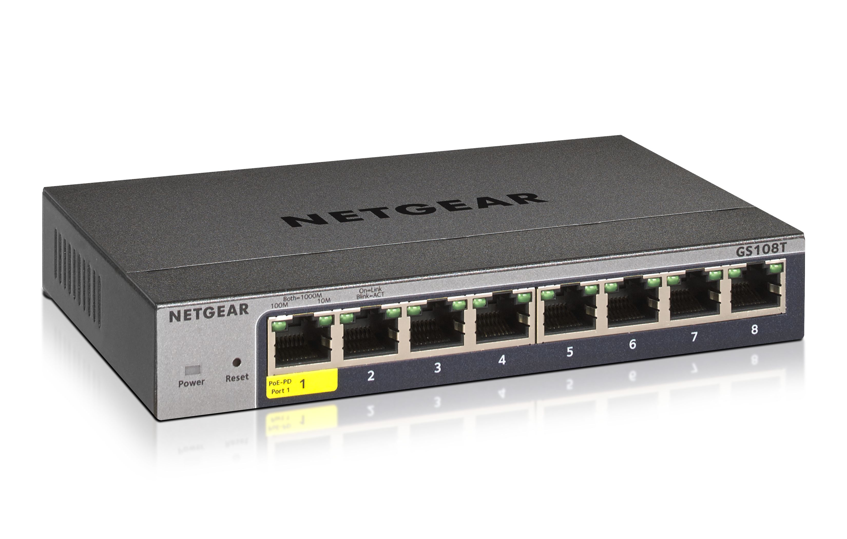 NETGEAR GS108Tv3 Géré L2 Gigabit Ethernet (10/100/1000) Gris
