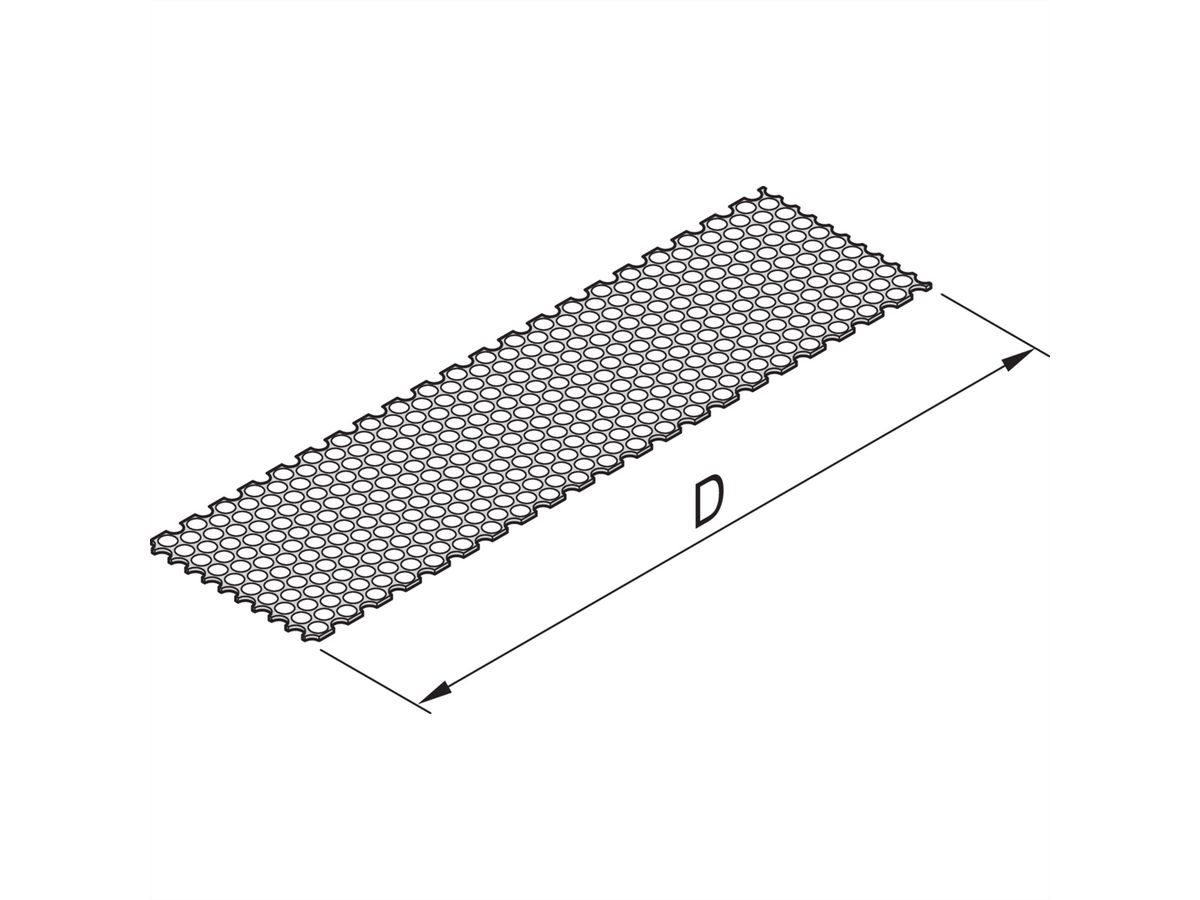 Plaque de recouvrement de l'unité enfichable SCHROFF, avec perforation, 8 CV, 167 mm