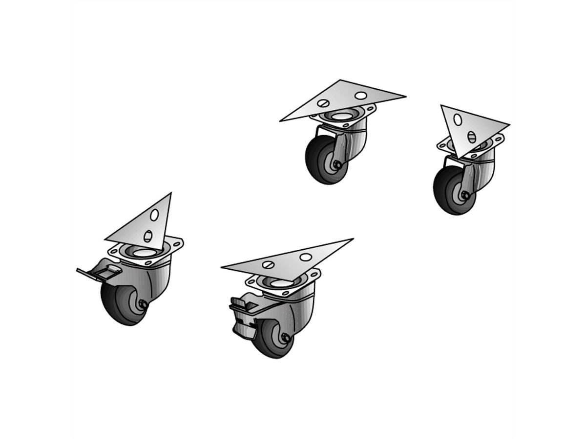 APRANET Kit de roulettes pour socle