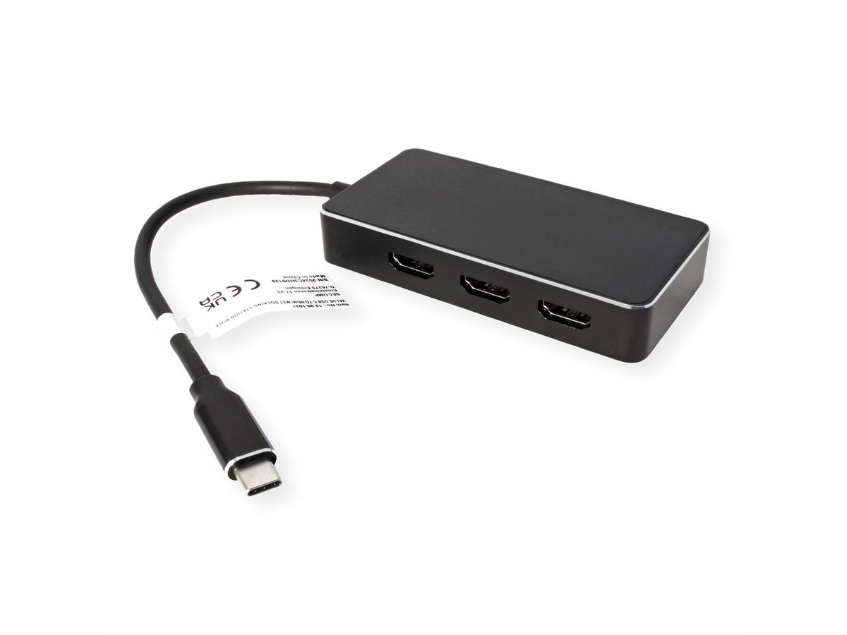 VALUE Adaptateur Multi-Display USB type C - 3x HDMI, Multi-Stream 4K