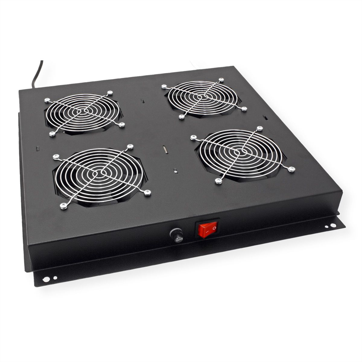 ROLINE Unité de ventilation 4 ventilateurs, thermostat, noir