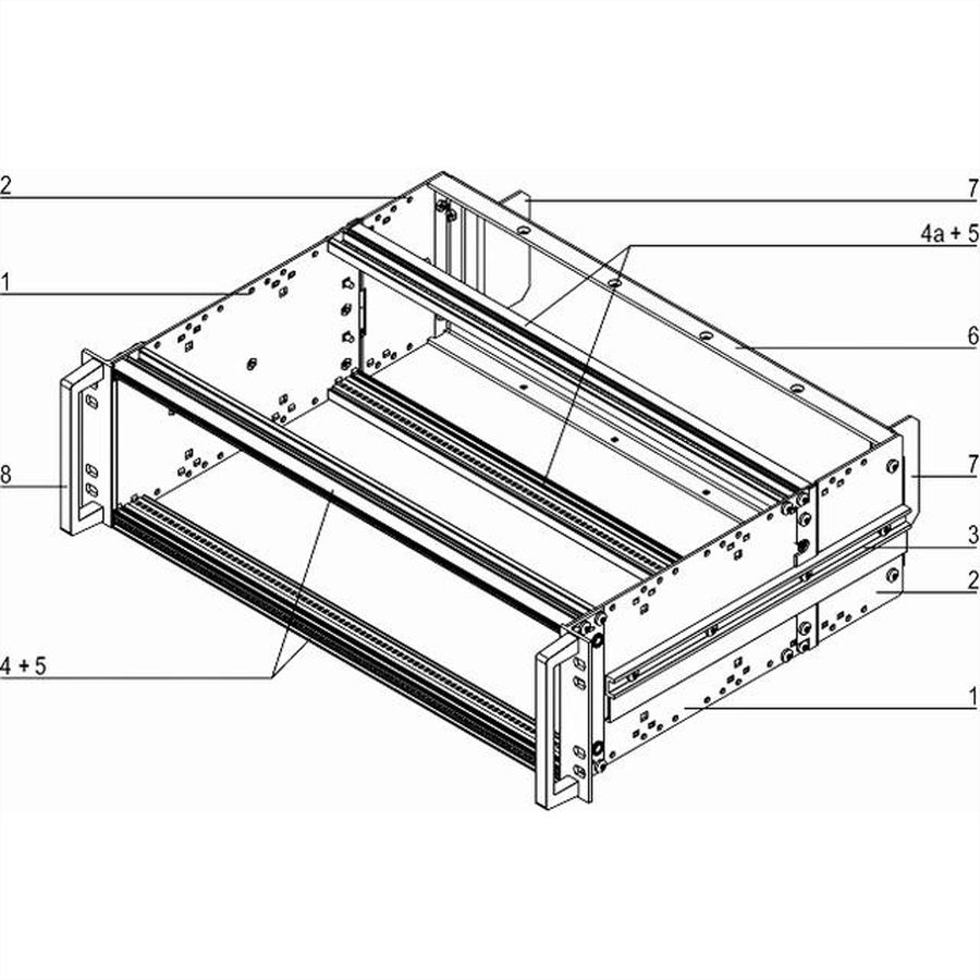 SCHROFF EuropacPRO 19" Kit bac à cartes pour le ferroviaire, blindé, SNCF, 3 U, 36 CV, 320 mm