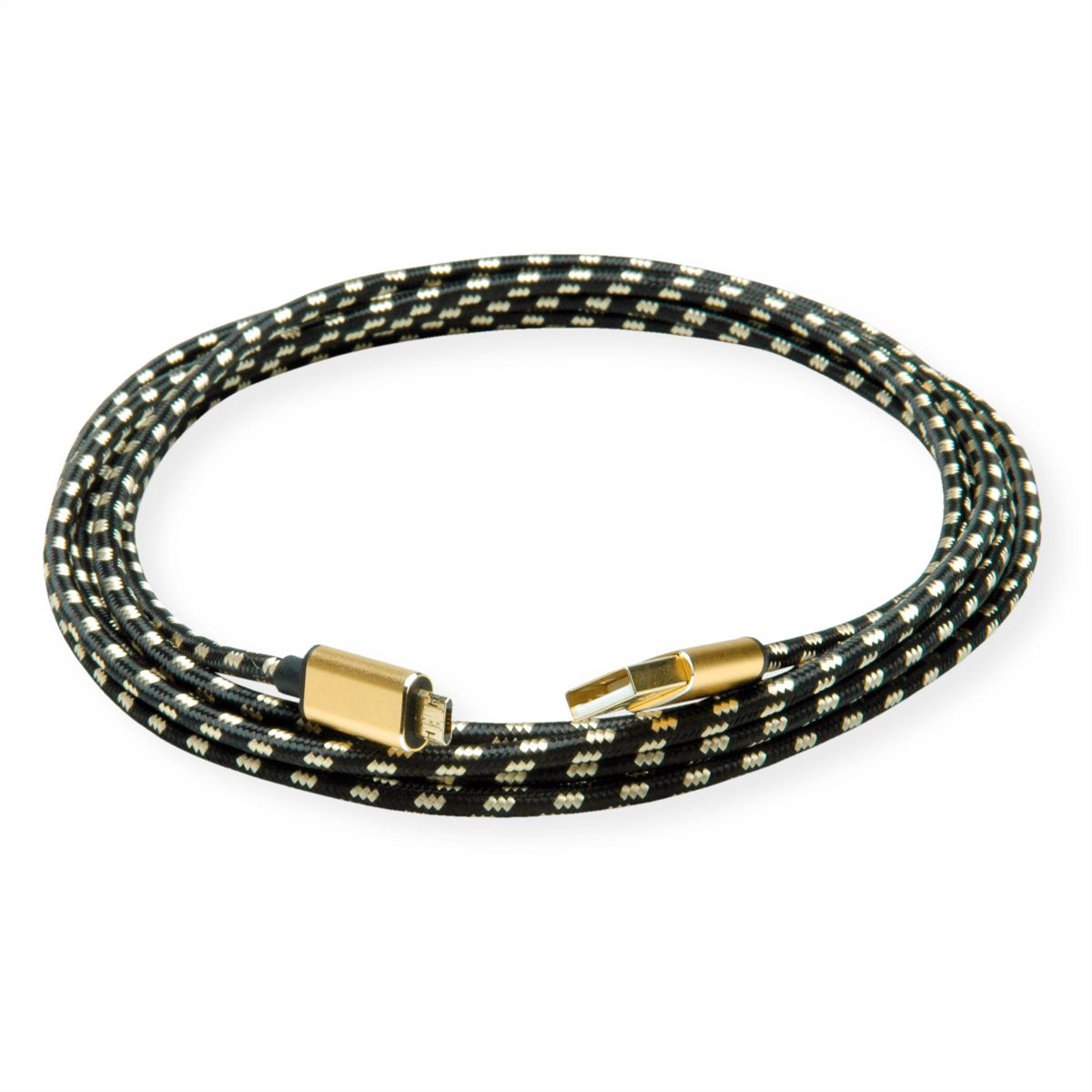 ROLINE GOLD Câble USB 2.0, USB A mâle - Micro USB B mâle, 1,8 m
