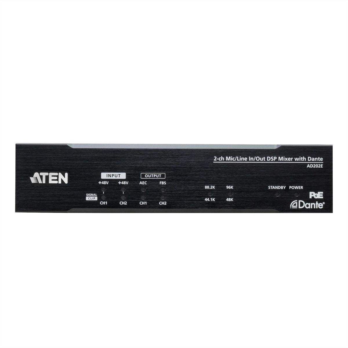 ATEN AD202E Processeur audio 2-CH à entrée/sortie micro/ligne, avec DSP et Dante