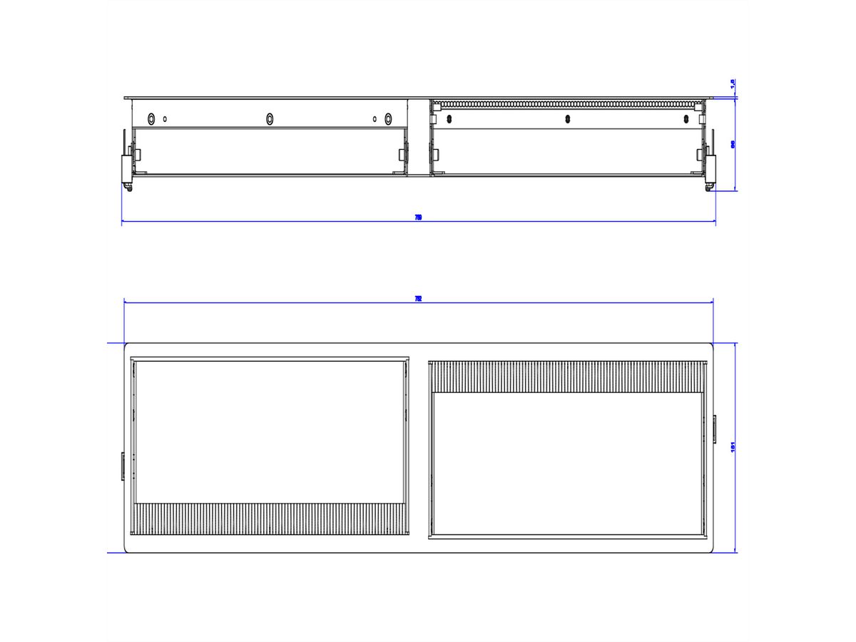 BACHMANN CONI DUO Cadre de montage 2x  large, blanc RAL9010