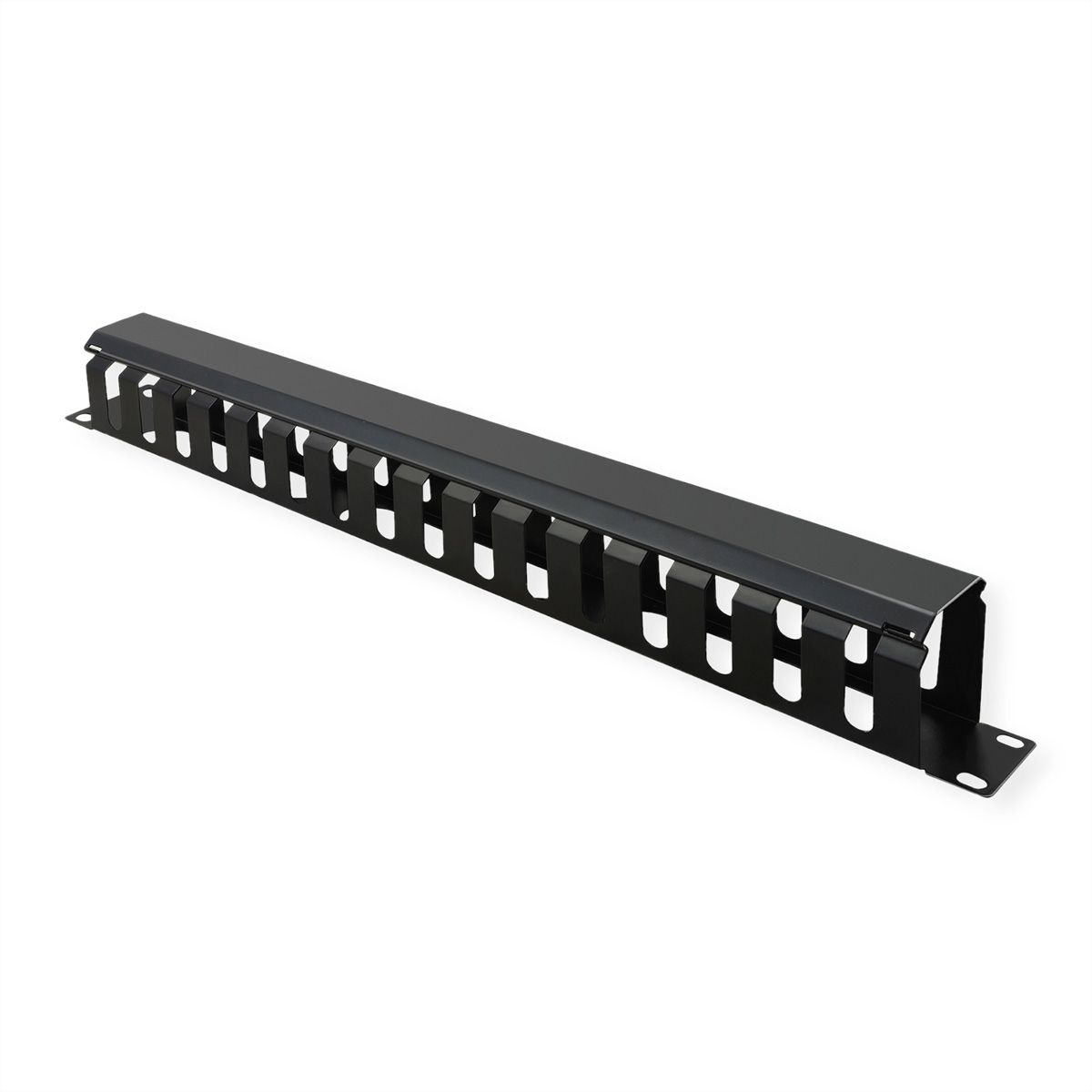 VALUE Plaque 19", 1 UH avec canal de rangement 40 x 40 mm, noir
