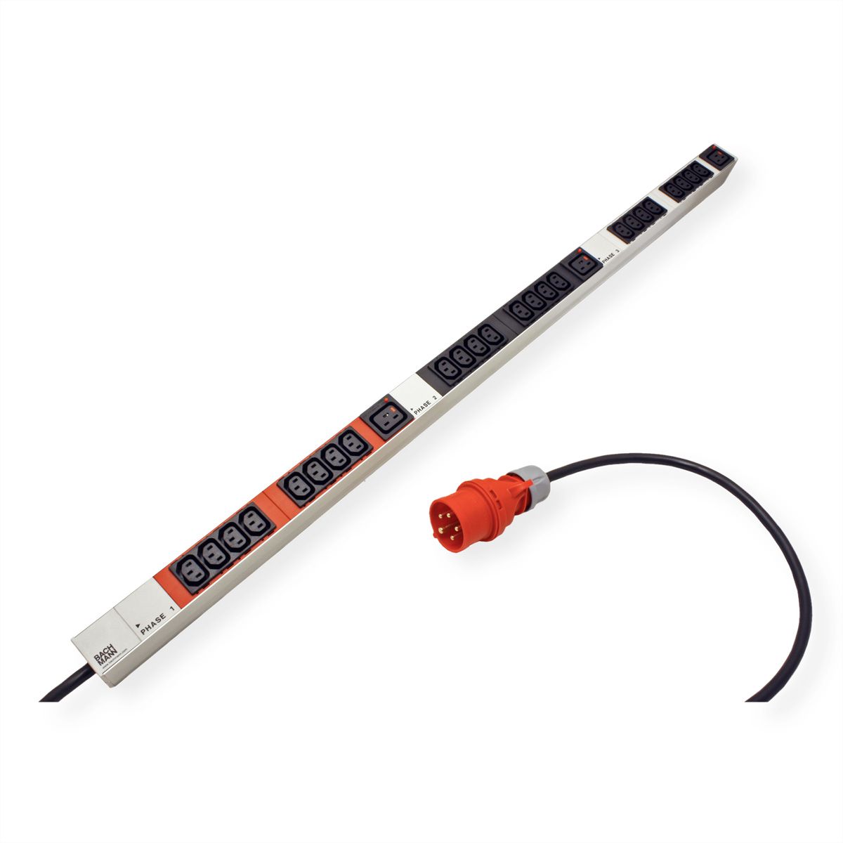 BACHMANN IT PDU ALU 1U 24x C13 3x C19 CEE 3x16A rouge