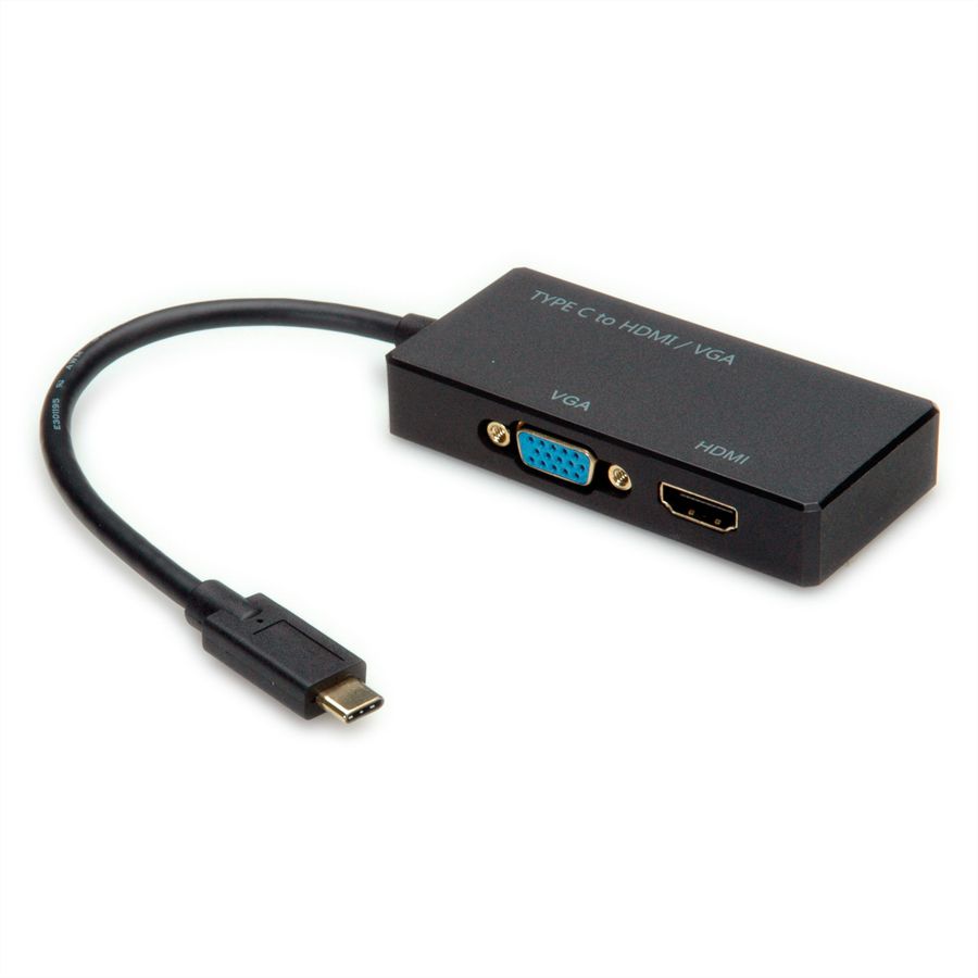 VALUE Adaptateur USB 3.2 Gen 2 type C - VGA + HDMI
